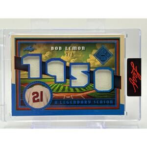 2025 Leaf Seasons in the Sun Bob Lemon 1950 Legendary Season Jersey Relic 3/5 SP